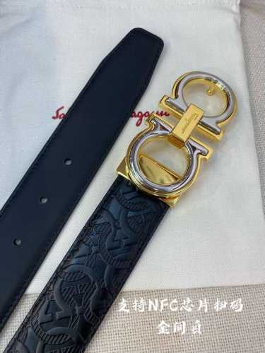 特 Nfc-F3.5Cm高级定制款男士皮带 ，双面进口牛皮，自行选择搭配 真材实料 很有质感 时尚经典不失风范 可自行裁剪 ！
