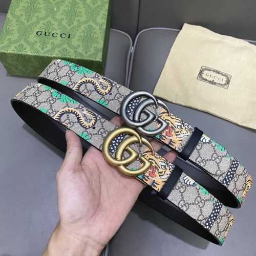 特 寬40毫米！Gucci 原單精品 全新孟加拉虎設計腰帶：搭配原單精品轉動復古扣.精緻耀眼 雙面用