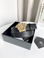 配全套包装礼盒 男款腰带皮带 Versace 原单腰带，进口原版头层牛皮，搭配经典美人头真空电镀五金，宽度3.8Cm