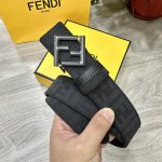 Fendl 芬迪 专柜同款 宽3.8Cm 原版定制布料 Ff图案布料材质 黑色皮革内衬 单钉镀钯金属配件 时尚潮流 经典系列
