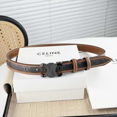 特 -Celin E新品立体浮标针扣女士腰带 意大利进口小牛皮 搭铜扣 宽度2.5