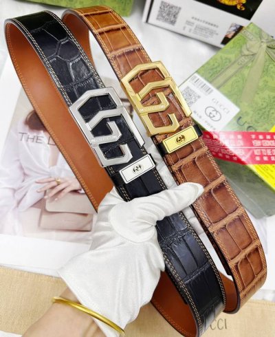 皮带：Gucci.古奇顶级复刻- 腰带：原单品质百分百进口原厂头层牛皮皮带，保证真皮腰带，雕花镂空镶钻石设计24K纯钢扣.永不掉色进口原厂鳄鱼皮纹路.纯手工双线