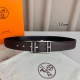 特 HermèS 爱马仕针扣 原单品质 进口头层牛皮 咖啡色荔枝纹搭配黑色平纹 32Mm宽 双面可用 配官网H亮金 亮银扣