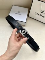 特 宽度3.0Cm Chanel 香奈儿两面原版碰纹牛皮搭配金 银色精品五金配件！