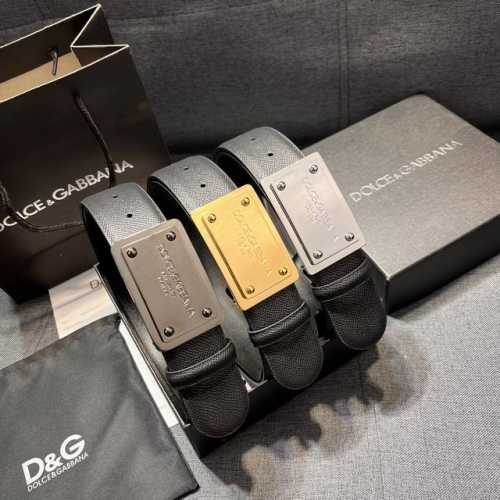 特 DG。 宽4.0cm DOLCE GABBANA杜嘉班纳DG新品DG头牛皮简约百搭男士皮带腰带