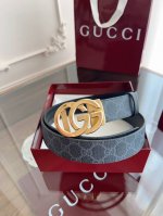 Gucci 古驰 自动平滑扣腰带 精钢打造五金 宽度35Mm宽 表面定制pvc背头层牛皮 自由裁剪设计