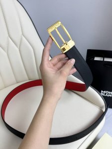 特 Montblanc万宝龙 宽3.5Cm 采用头层牛皮 精品针式扣头 自由裁剪商务休闲