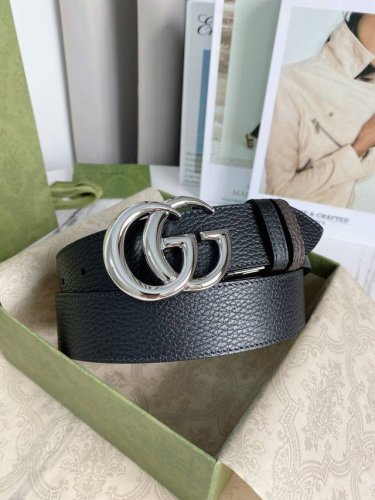 配全套包装礼盒 Gucci 专柜同步双面可用原单腰带，进口原厂头层牛皮，转动扣头五金，宽度3.8Cm