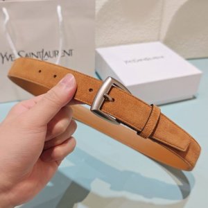 3.0Cm 圣罗兰 腰带，绒面，头层牛皮，长度：75.80.85.90.95.100.105欧，铜五金扣原版开模定制 DDD