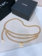 特 -Chanel 黄铜金属.经典链条Logo腰链 精致优雅 均码 三层链 简单不显单调 大爆款回货！