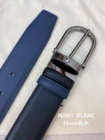 特P180 Montblanc万宝龙 宽3.5Cm 采用头层牛皮 精品针式扣头 自由裁剪商务休闲皮带P