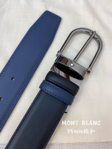 特P180 Montblanc万宝龙 宽3.5Cm 采用头层牛皮 精品针式扣头 自由裁剪商务休闲皮带P