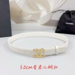 特 3.0Cm 香奈儿腰带，双面头层牛皮皮料，长度：.75.80.85.90.95.100欧，铜五金字母扣原版开模定制庆祝]