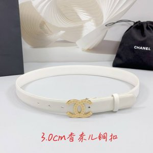 特 3.0Cm 香奈儿腰带，双面头层牛皮皮料，长度：.75.80.85.90.95.100欧，铜五金字母扣原版开模定制庆祝]