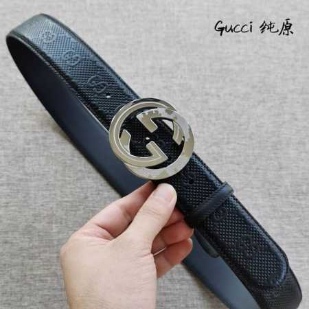 特 纯原 Gucci 经典花纹 双面进口头层皮搭配钢扣 4.0 尺码80-110欧 - 点击图像关闭