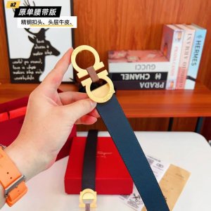 Ferrago 菲拉F 雙面头层牛皮 全新效果精钢材质搭扣 寬度35毫米 該皮帶可調節 且能根據需要裁剪達到修身效果