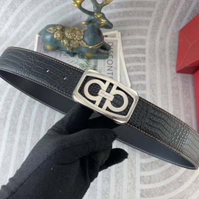 菲拉格慕 特种皮腰带系列 ，原厂五金精品不锈钢扣，手感柔软舒适 宽3.8Cm。