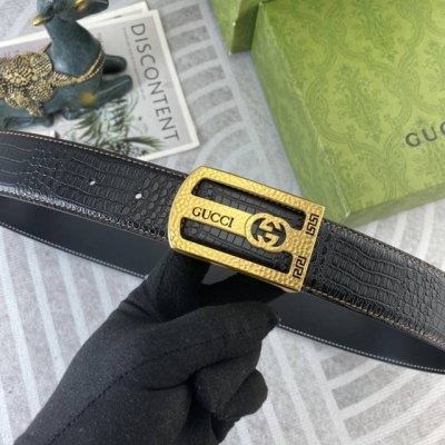 古奇 特种皮腰带系列 ，原厂五金精品不锈钢扣，手感柔软舒适 宽3.8Cm。