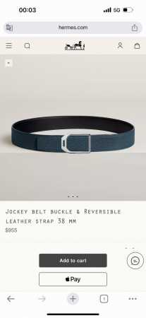 特 Jockey Belt Buckle & Reversible Leather Strap 38Mm - 点击图像关闭