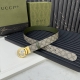 Gucci 627055 Kaaad 9846 乌米色Supreme pvc老花 草绿猪皮纹底 宽度3.7Cm 小标Gg旋转扣[原单精品扣] 双面可用 可裁剪