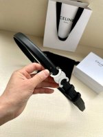 宽度2.5Cm Celine Triomphe中号光滑进口牛皮革腰带 头层牛皮 中腰 宽度1英寸 2.5厘米 Triomphe