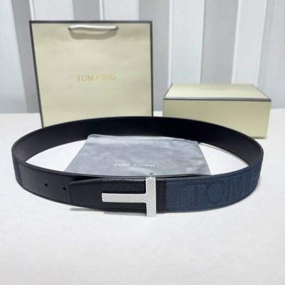 男士Tf 汤尼.福特 采用织带布搭配双面头层牛皮 纯铜精品扣头打造 双面可用，柔软细腻，休闲商务，百搭大方，商务休闲！ 尺寸：3.8Cm 颜色：蓝色布接黑色牛皮