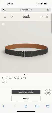 Hermes-Romain 35 腰带 进口原厂皮 宽度35Mm - 点击图像关闭