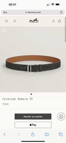 Hermes-Romain 35 腰带 进口原厂皮 宽度35Mm