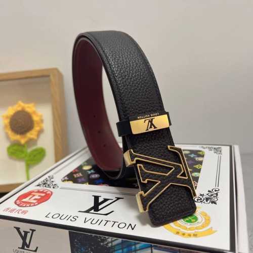 品名：Lv..路易..威登 材质：原单牛皮腰带 百分百头层牛皮腰带保证真皮，24K纯钢扣，专柜原单品质、做工精细，时尚大牌，送人自用首选 包装： 请认准如图专柜