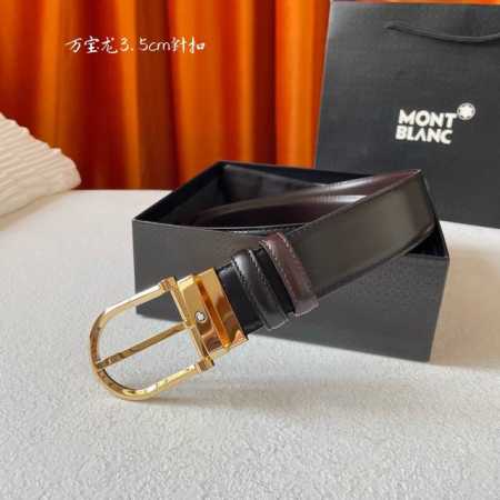 特 万宝龙 Montblanc家持续其一贯的高雅，绅士，精致的风格，进口小牛皮。手感细腻柔软。纯铜精品，男士必备！宽度：3.5Cm。 - 点击图像关闭