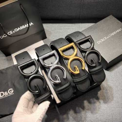 特 DG。 宽4.0cm DOLCE GABBANA杜嘉班纳DG新品DG头牛皮简约百搭男士皮带腰带