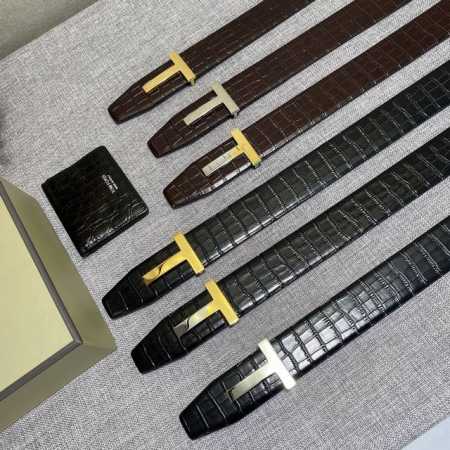 汤姆福特最新网红爆款双面头层牛皮专柜同步3.8宽新款上市了，原版牛皮，搭配铜扣，优雅，大方用的方便。谢谢你转载。 - 点击图像关闭