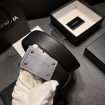 Dg 宽4.0Cm Dolce&Gabbana 新款 进口荔枝纹牛皮 Lux 鞍皮腰带，雅致配饰，搭配双电镀标牌