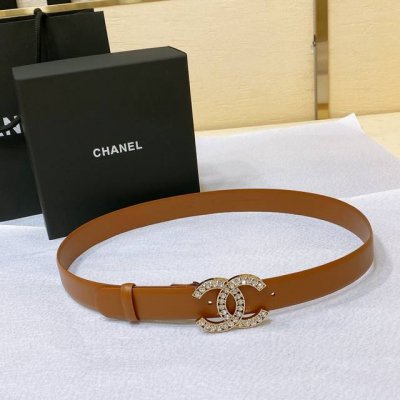 chanel 23p Cc 水钻 金 与银 进口胎牛皮腰带 3.0Cm精品 精致 典雅