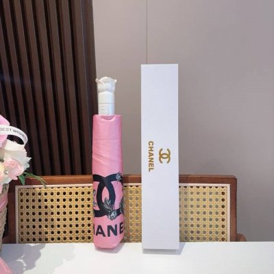 Chanel 香奈儿 新款玫瑰花头柄大Logo山茶花三折自动折叠晴雨伞 选用台湾进口Uv防紫外线伞布 原单代工级品质.