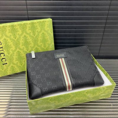 Gucci 古奇 帆布手拿包 夹包 男包 顶级做工 高端品质 配送礼盒 规格 27 X 17 Cm