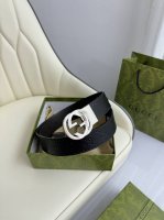 特 Gucci，原厂精密电渡扣头，意大利原厂皮，宽3.7Cm，代购级。