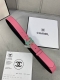 宽度3.0Cm Chanel 香奈儿 进口柔软小牛皮搭配金 银色金属磨胶钢扣。