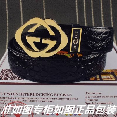 品名：古奇.Gu cci鳄鱼纹 型号：认准如图专柜包装，赠送打孔器 材料：百分百头层牛皮，保证真皮。24k纯钢扣鳄鱼纹系列专柜同等质量， 送人自用首选 包装：