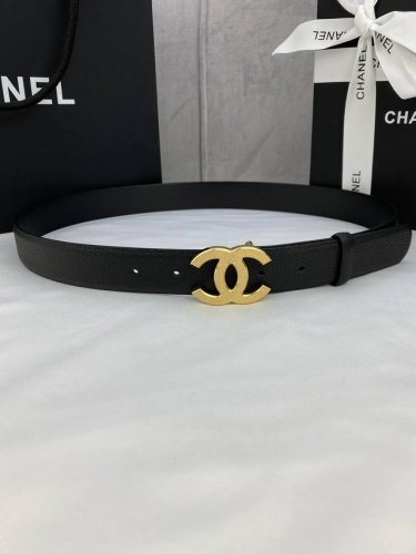 特 宽度3.0Cm Chanel 香奈儿荔枝纹牛皮支持Nfc芯片官方网站链接扫码验证、金 银 色镶钻钢扣。