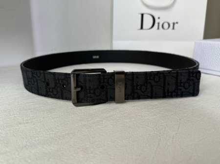 35毫米黑色与米色Dior Oblique印花与黑色牛皮荔枝底，精致金属针扣。简约时尚超级洋气百搭 顶级 原单150 - 点击图像关闭