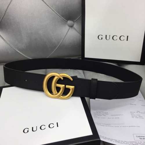 配送专柜全套礼盒包装。 Gucci 经典原单配以标志双 G 带扣。宽度:3.8Mm手感柔软，修长真皮腰带采用gucci原厂小牛皮精致而成。 品质保证 无忧售后