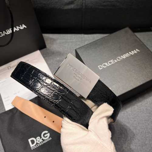 Dg 宽 3.5Cm 杜嘉班纳 新款 小牛皮简约百搭腰带，Dolce&Gabbana Milano 标牌装饰别具一格