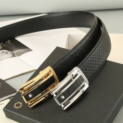 特 万宝龙 头层自动牛皮 宽3.5Cm 官网同步，不锈钢金属标识，适合商务低调人士！自动扣款式