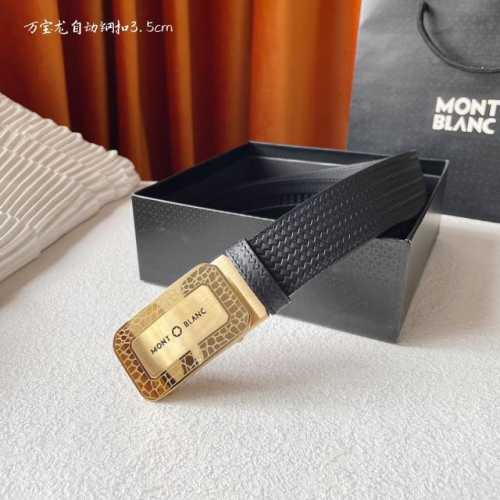 特 万宝龙 Montblanc家持续其一贯的高雅、绅士、精致的风格，进口小牛皮，手感细腻柔软。纯钢自动精品扣，男士必备！宽度：3.5Cm