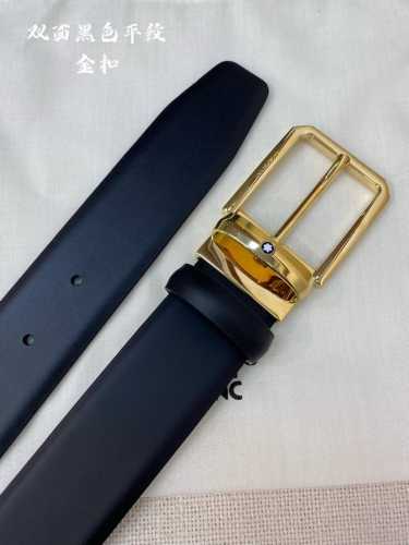 特 Montblanc万宝龙 宽3.5Cm 采用头层牛皮 精品针式扣头 自由裁剪商务休闲皮带