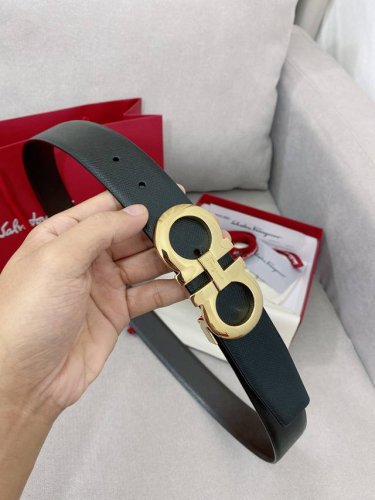 特 Ferragamo 官网同步更新，代购原单腰带，进口头层牛皮搭配真空电镀精品扣支持Nfc防伪验证，时尚百搭，宽度3.5Cm.