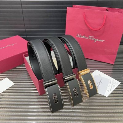 Ferragamo 菲拉格慕 牛皮腰带 男士经典款皮带 时装搭配必备款 优质合金扣头 采用原厂牛皮带身 机械打孔 高品质全套包装 礼盒 礼袋 小票
