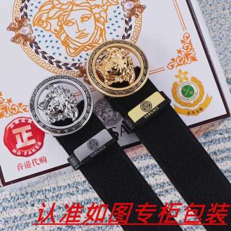 男士腰带：范思哲··原单·P210 男士皮带：百分百头层牛皮，保证真皮。24K纯钢扣双面可用专柜同等质量， 送人自用首选 包装： 请认准如图专柜包装，赠送打孔器 - 点击图像关闭