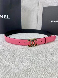 特 宽度3.0Cm Chanel 香奈儿 平纹牛皮金 银 色暗印品牌logo金属磨胶钢扣。
